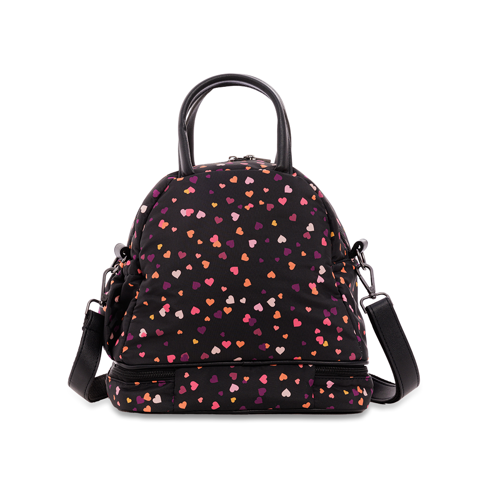 Lancheira Mix - Corações Flutuantes All Black