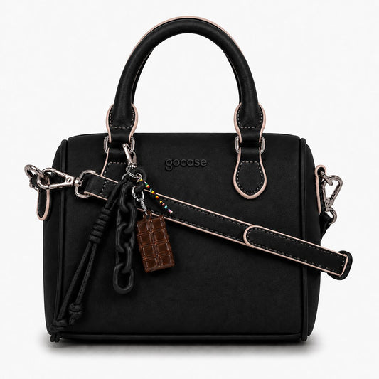 Bolsa Box - Preto com off white