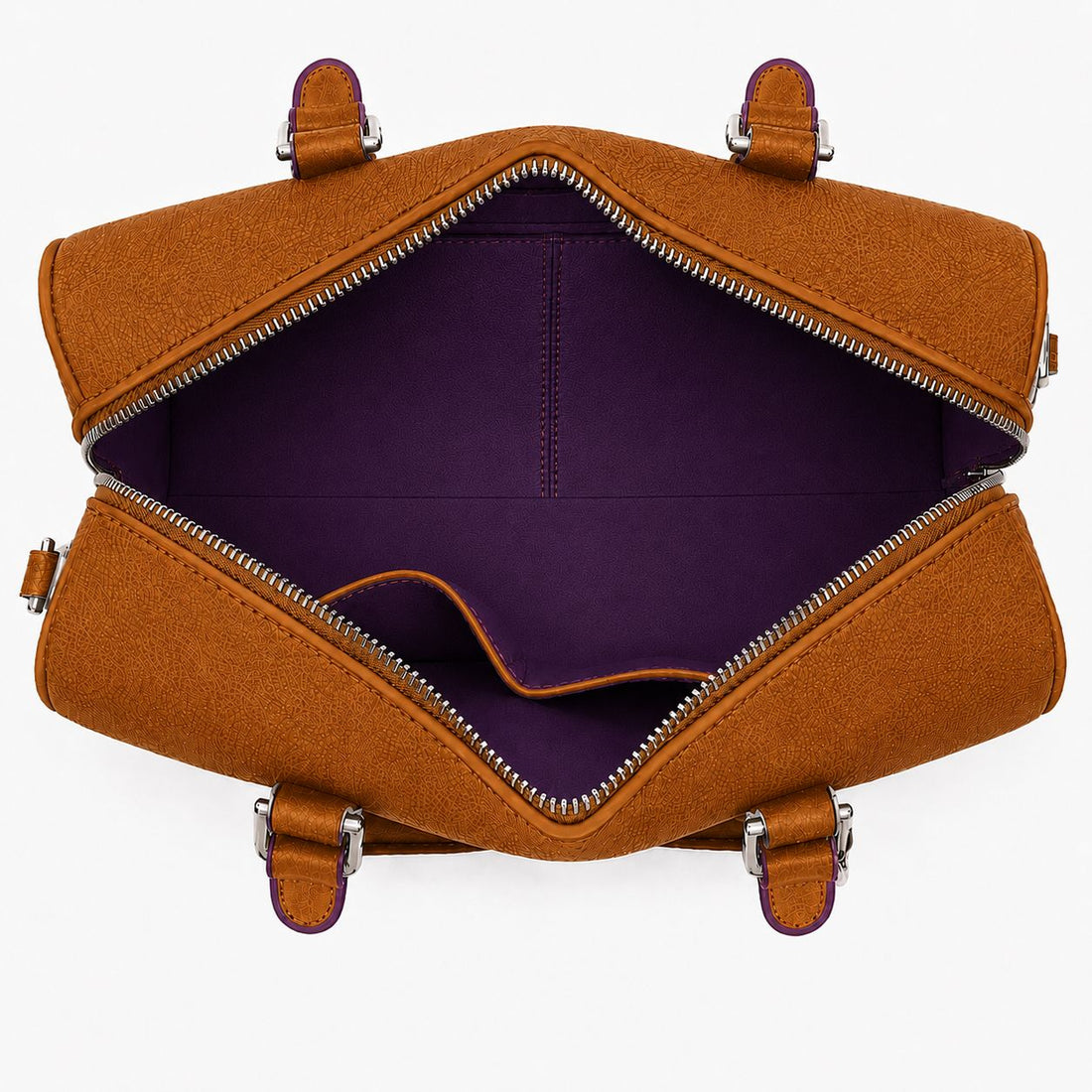 Bolsa Box - Camurça com vinho