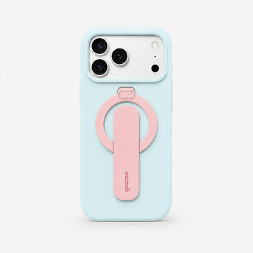 Case Flex Stand Azul Claro + Rosa Claro