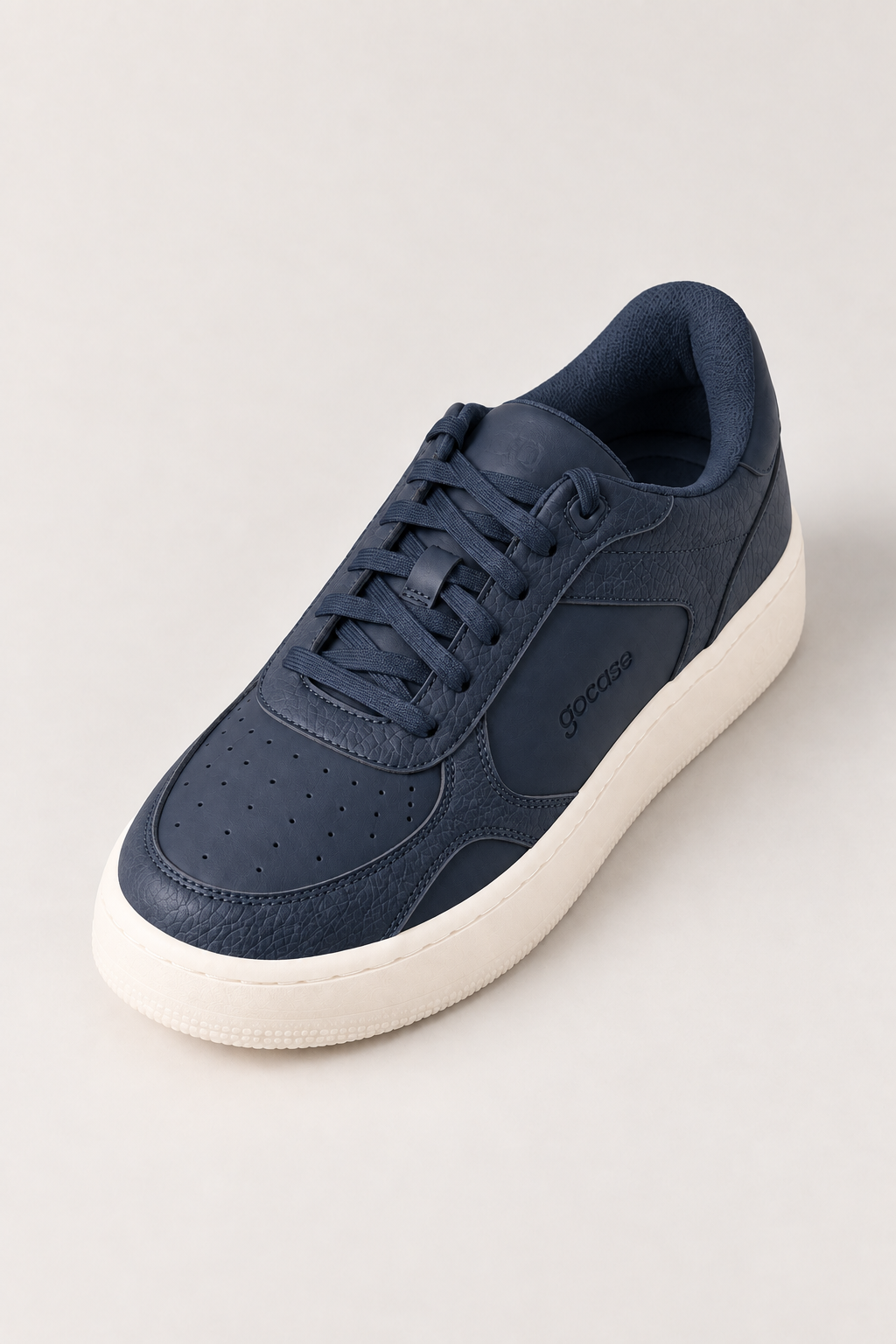 Tênis Aura Azul Marinho + Off White - superior 3/4