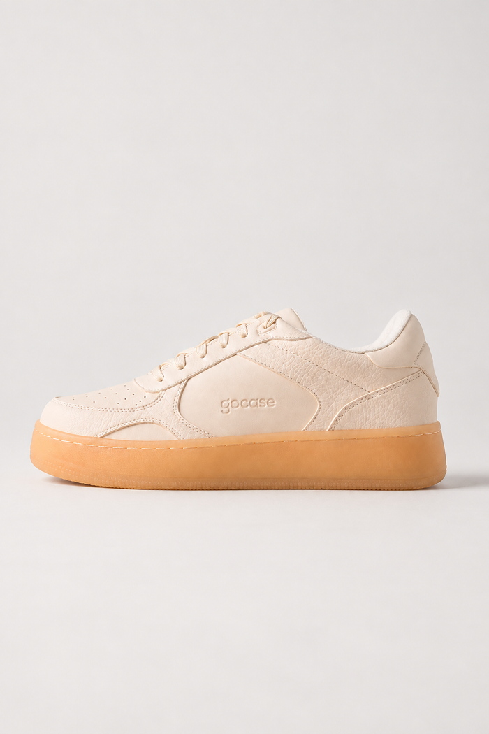 Tênis Aura Off + Caramelo - perfil lateral