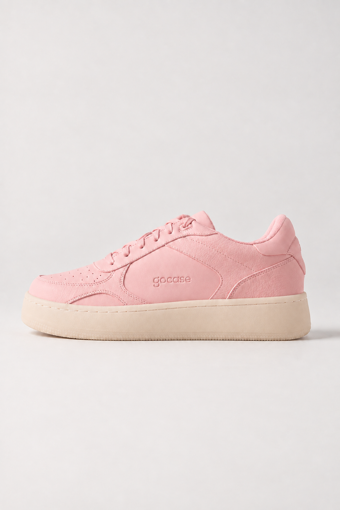 Tênis Aura Rosa + Bege - perfil lateral