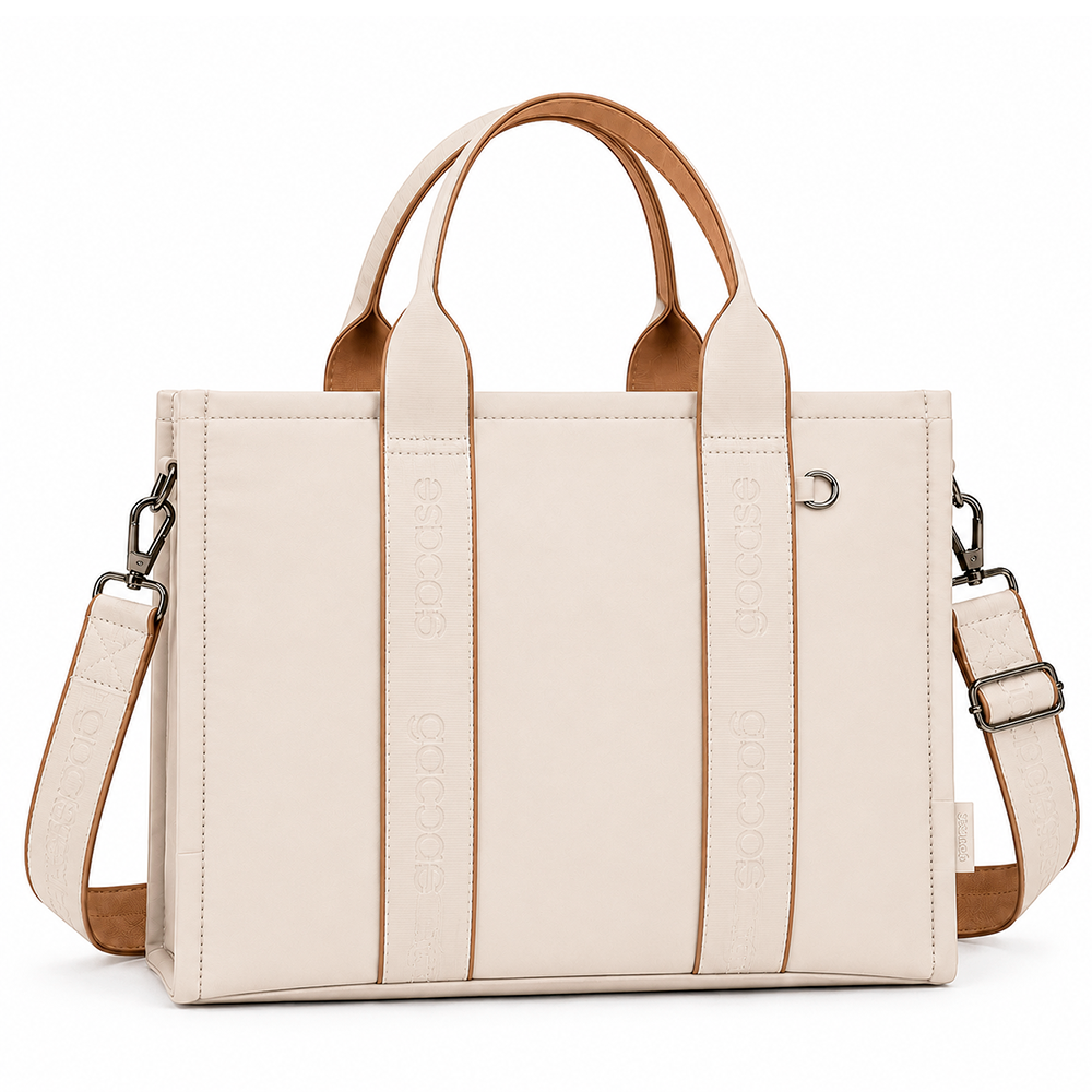 Tote Pop Midi - Off/Caramelo