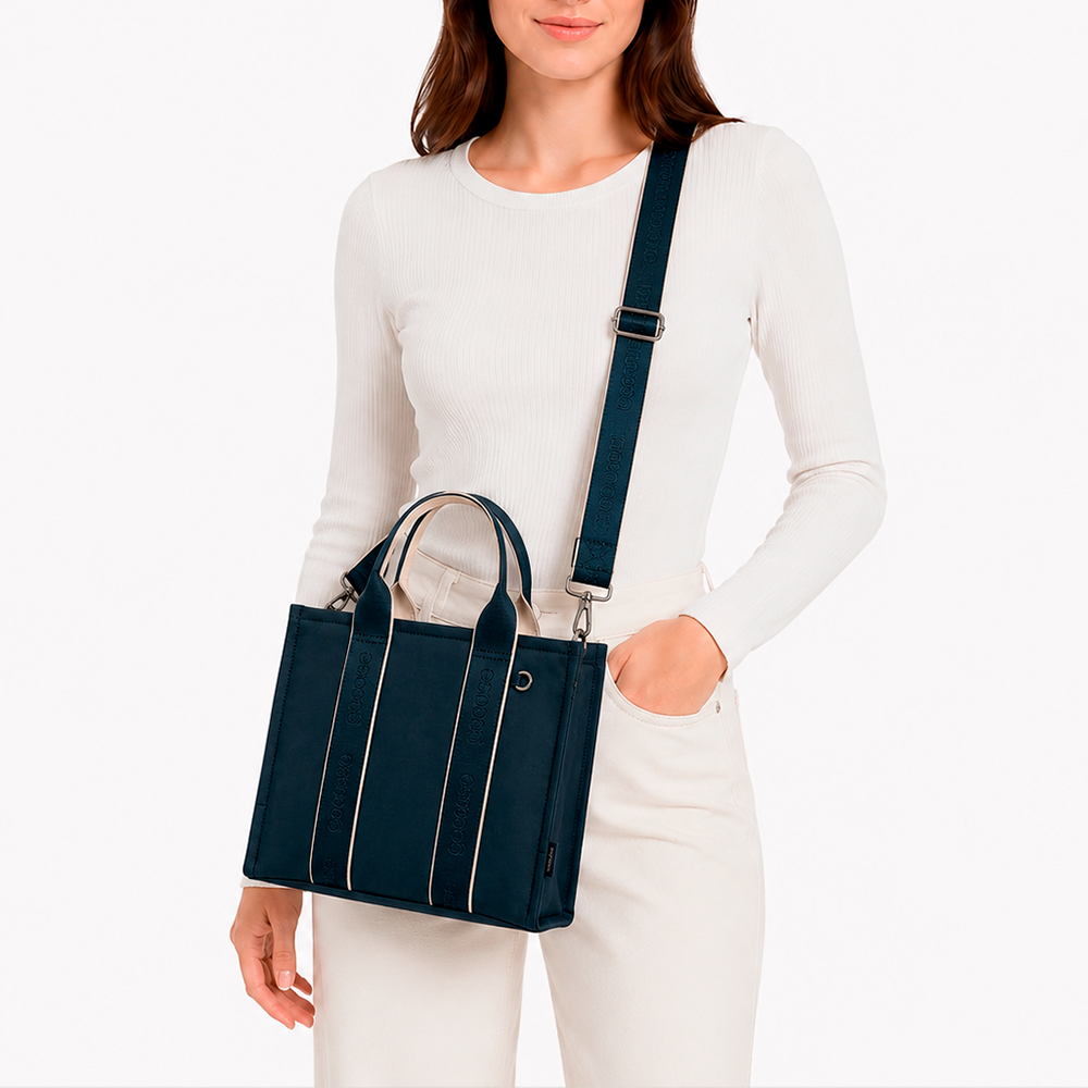 Tote Pop Midi - Azul Marinho/Off