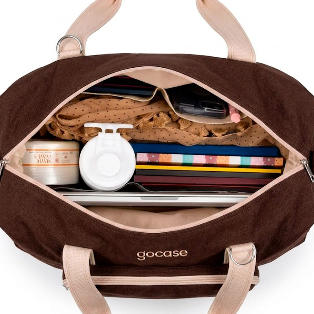 Bolsa Moove Marrom e Off - uso
