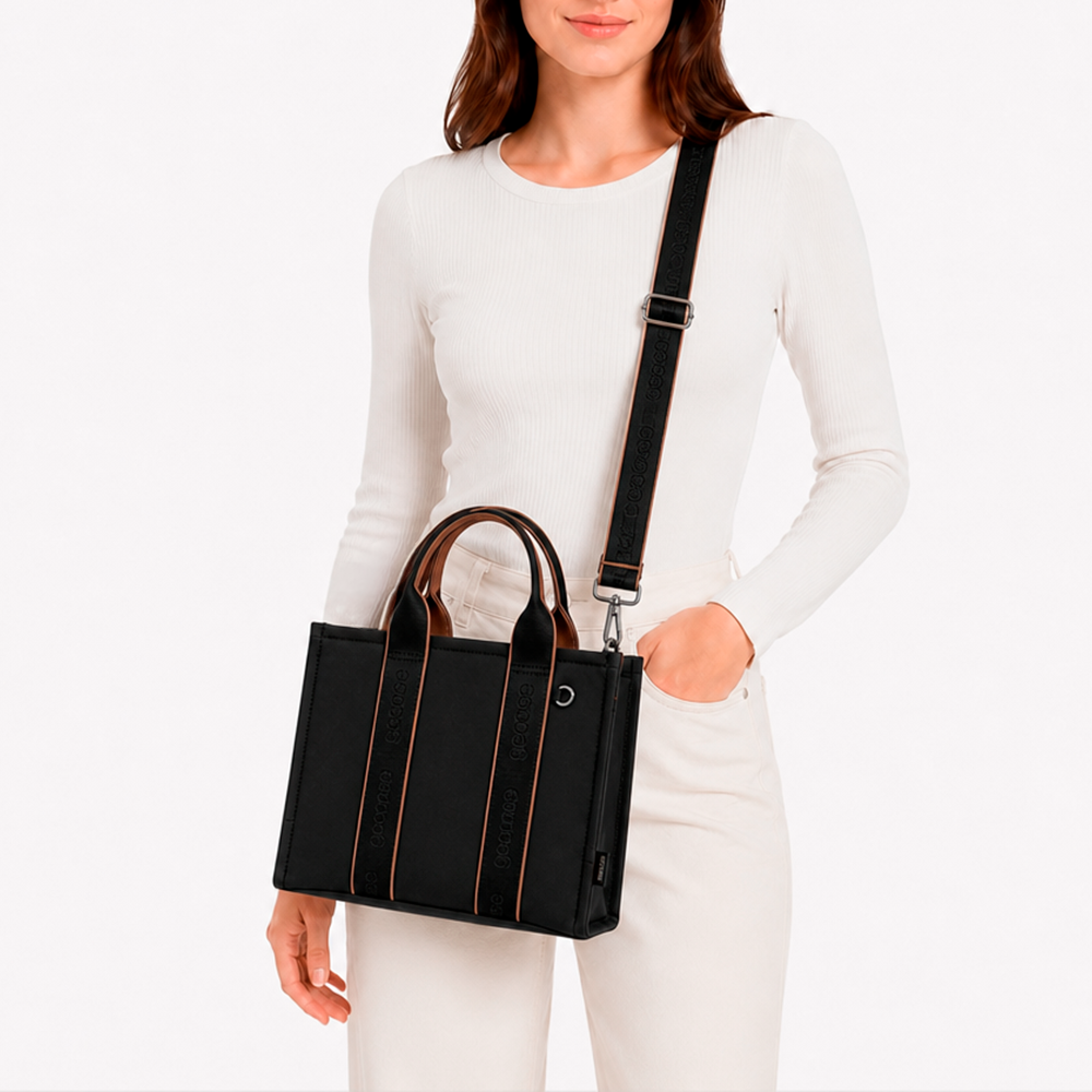 Tote Pop Midi - Preto/Marrom